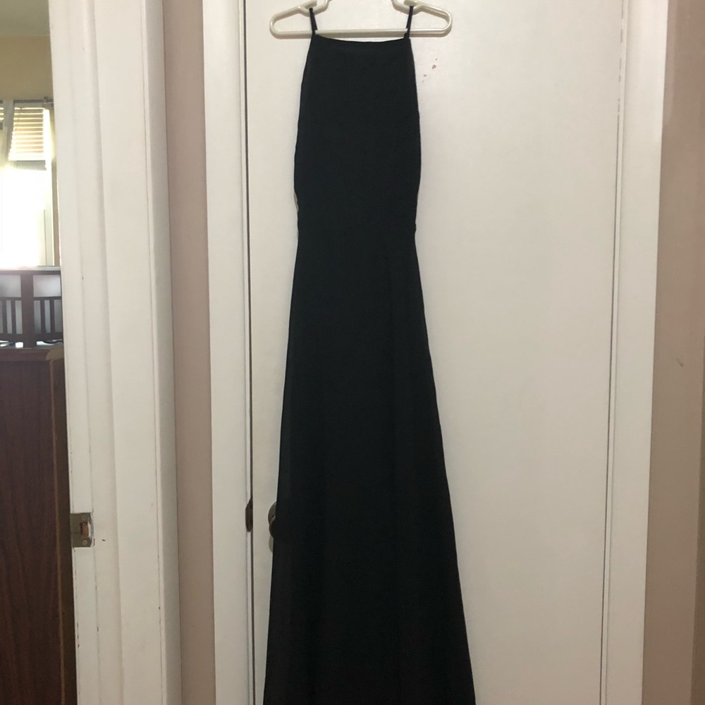 Black simple prom dress
